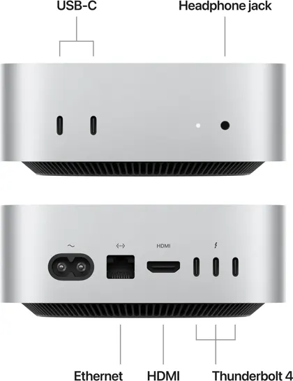 Alquila Ordenador de sobremesa Apple Mac mini - Procesador M4 de 10 núcleos - 16 GB de RAM - SSD de 512 GB - CPU con GPU integrada de 10 núcleos desde 15,49 € al mes