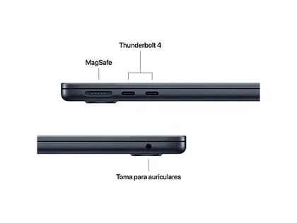 Alquila Portátil Apple MacBook Air de 13" - Procesador M5 de 10 núcleos - 16 GB de RAM - SSD de 1 TB - Procesador de 10 núcleos - Teclado en español (QWERTY) desde 43,49 € al mes