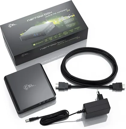 CSL Narrow Box Ultra HD Compact v4 Mini PC Sobremesa - Intel® Celeron® - N4120 - 4GB - 128GB eMMC - UHD Graphics