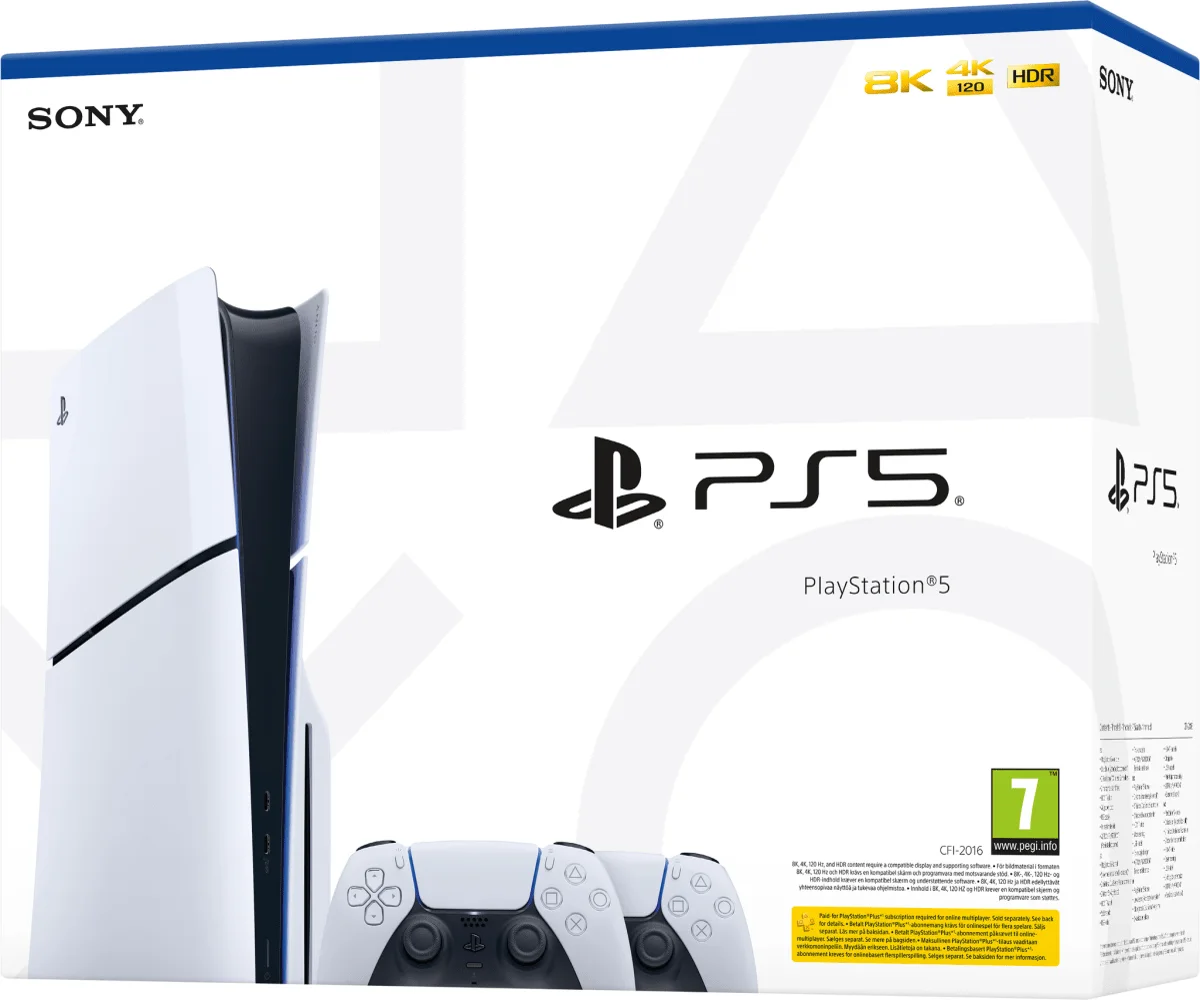 Sony PlayStation 5 Slim with Disc Drive - 2x DualSense® Wireless-Controller Bundle